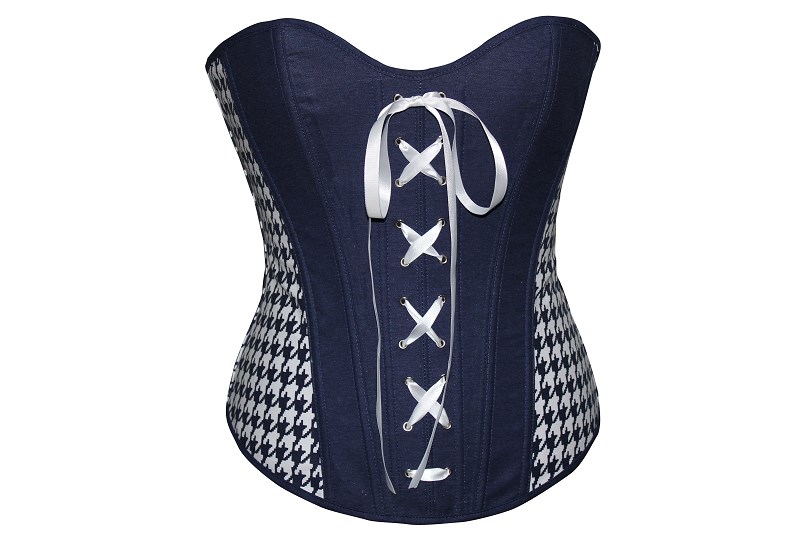 Blue Denim Overbust Corsets